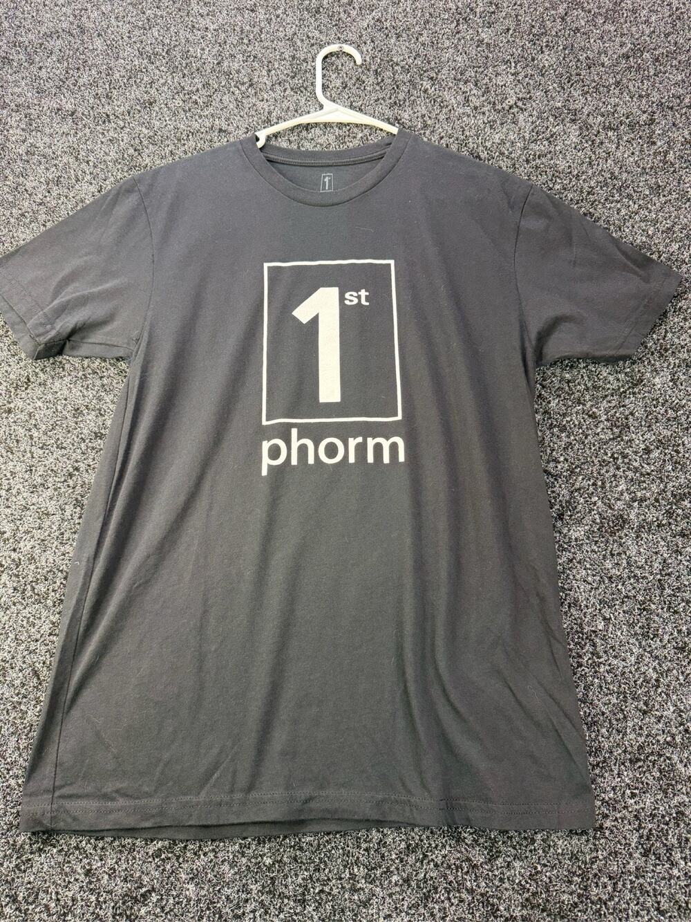 1st Phorm T-Shirt Men's Black Crew Neck Short Sleeve Graphic Logo Tee Large